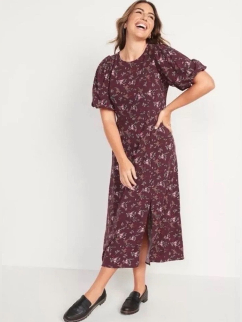 NWOT Old Navy Puff Sleeve Floral Maxi Shift Dress Women’s Size 4X